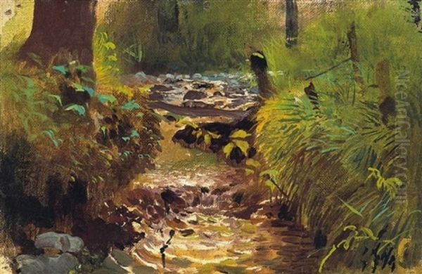 Kis Patak - Small Stream Oil Painting by Laszlo Mednyanszky