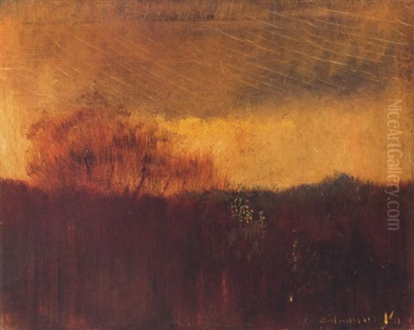 Oszi Alkony (autumn Twilight) Oil Painting by Laszlo Mednyanszky