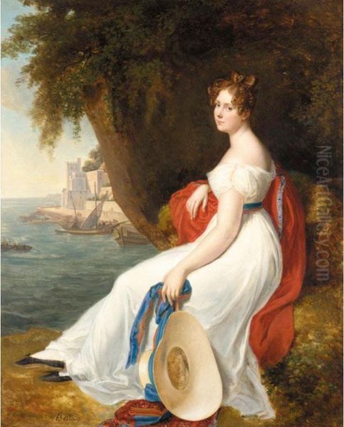 Portrait Of A Lady Oil Painting by Rene Theodore Berthon