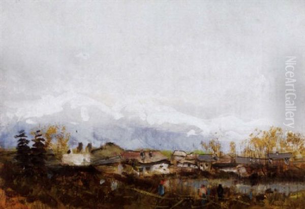 Tatrai Taj (view In The Tatra Mountains) Oil Painting by Laszlo Mednyanszky