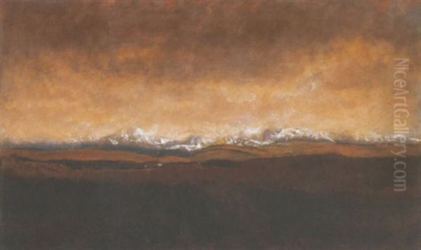 Havas Csucsok (snowy Peaks) Oil Painting by Laszlo Mednyanszky