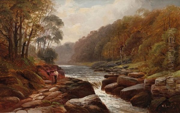 Landscape With Creek Oil Painting by Walter Linsley Meegan