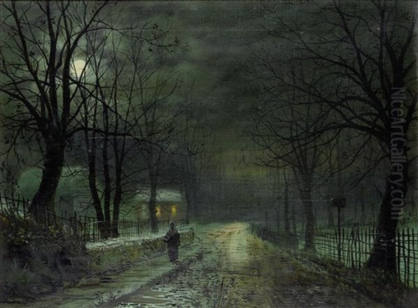 Moonlit Path Oil Painting by Walter Linsley Meegan