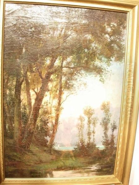 Lac Des Quatre Cantons Oil Painting by Auguste Henry Berthoud