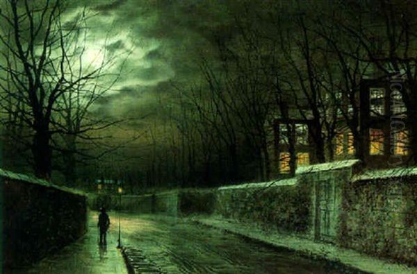 The Lane At Night Oil Painting by Walter Linsley Meegan