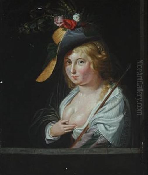 Portait Of A Young Lady (after Jan Vermeer Van Delft) Oil Painting by Han Van Meegeren