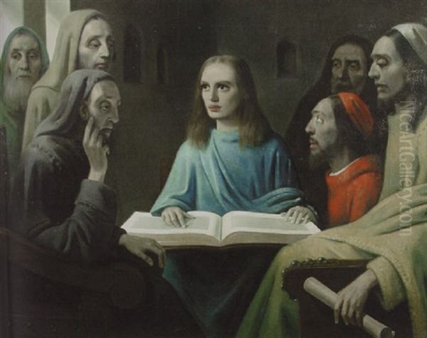 Christ And The Scribes In The Temple Oil Painting by Han Van Meegeren