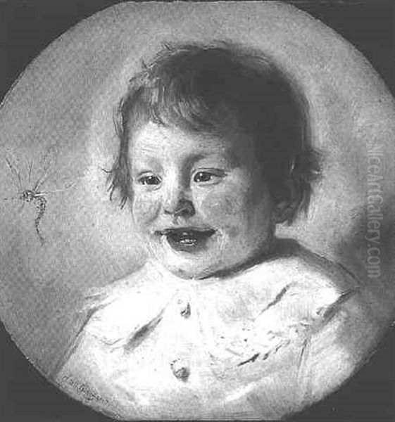 A Portrait Of A Child Oil Painting by Han Van Meegeren