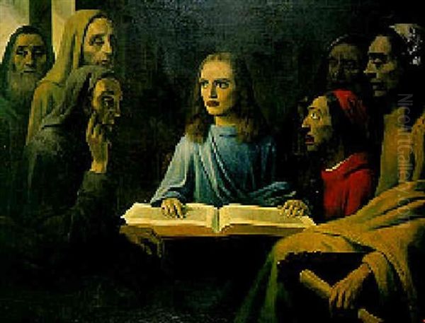 Christ And The Scribes In The Temple Oil Painting by Han Van Meegeren