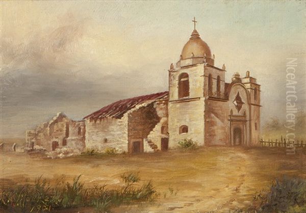 Carmel Mission Oil Painting by Katherine Kelley Meehan