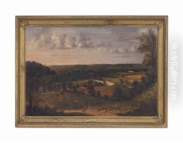 Kentucky Landscape Oil Painting by Joseph Rusling Meeker