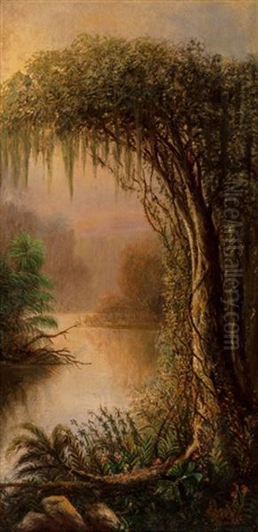 Bayou Oil Painting by Joseph Rusling Meeker