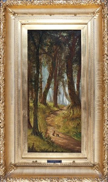 Path Through The Woods Oil Painting by Joseph Rusling Meeker