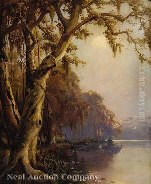 Morning On The Bayou Oil Painting by Joseph Rusling Meeker