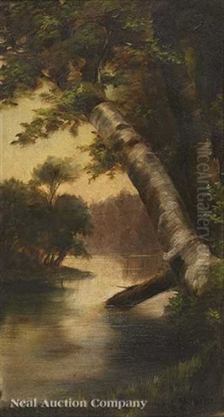 Along The Banks Of The Mississippi River Oil Painting by Joseph Rusling Meeker