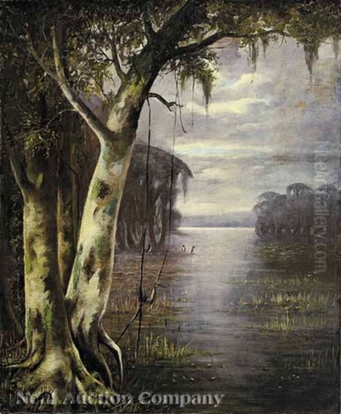 Bayou Peyone, La Oil Painting by Joseph Rusling Meeker