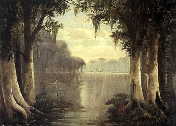 Near Lake Maurepas Oil Painting by Joseph Rusling Meeker