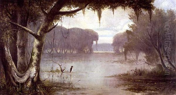 Near Bayou Plaequeimy Oil Painting by Joseph Rusling Meeker