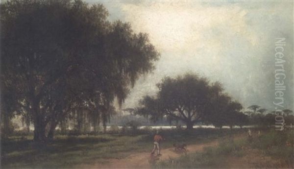 Live Oaks, Louisiana Oil Painting by Joseph Rusling Meeker