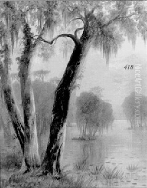 Bayou Teche Oil Painting by Joseph Rusling Meeker