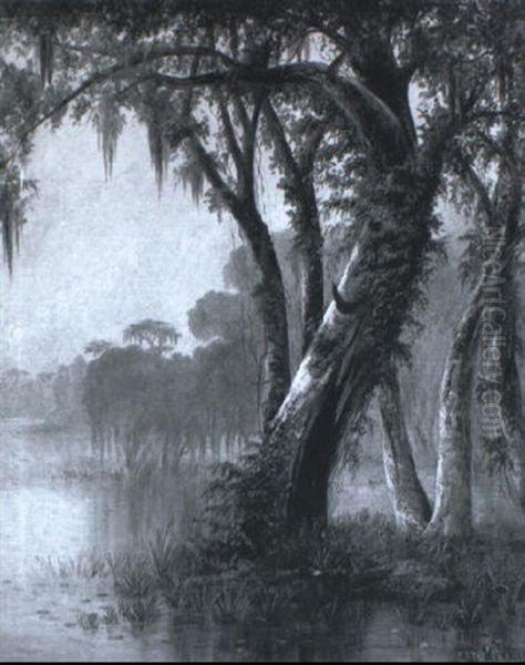 In The Bayou Oil Painting by Joseph Rusling Meeker