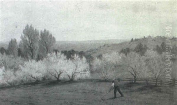 Landscape With Figure Oil Painting by Joseph Rusling Meeker