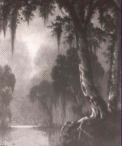 Near Lake Providence, Louisiana Oil Painting by Joseph Rusling Meeker