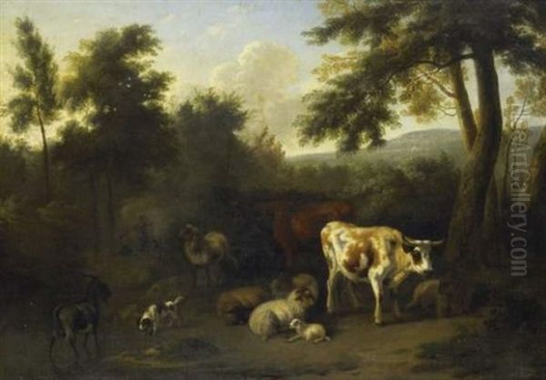 Le Repos Du Troupeau Oil Painting by Jan van der Meer