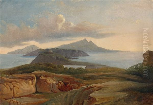 Vue Des Iles Lipari Oil Painting by Franz Meerts