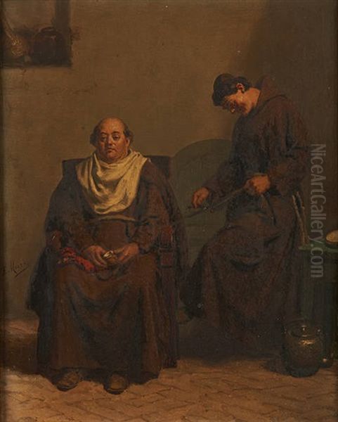 Conversation De Prelats Oil Painting by Franz Meerts