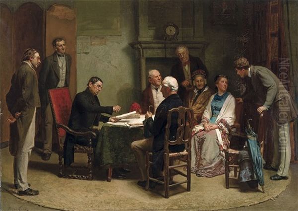 Le Contrat Oil Painting by Franz Meerts