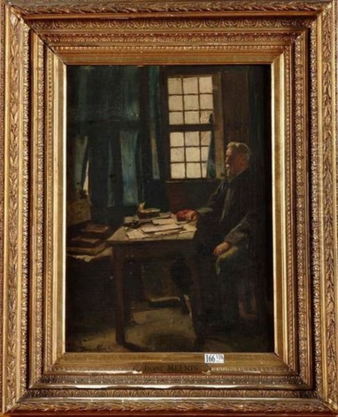 Homme A Sa Table De Travail Oil Painting by Franz Meerts