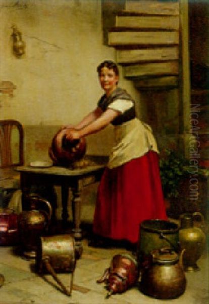 The Kitchen Maid Oil Painting by Franz Meerts