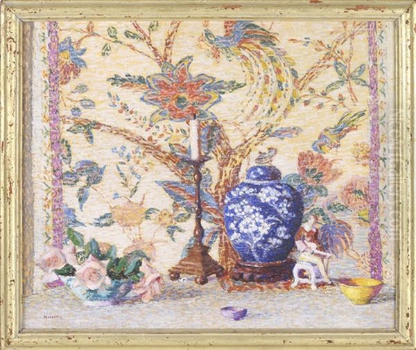 A Bit Of Old Tapestry Oil Painting by Lillian Burk Meeser