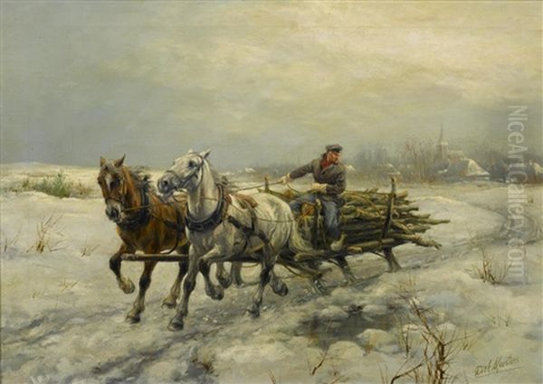 The Falling Load Oil Painting by Diederik (Dirk) Meesters