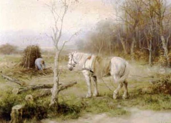 Wood Gatherer Oil Painting by Diederik (Dirk) Meesters