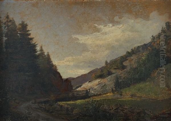 Paysage De Montagne Oil Painting by Joseph Megard