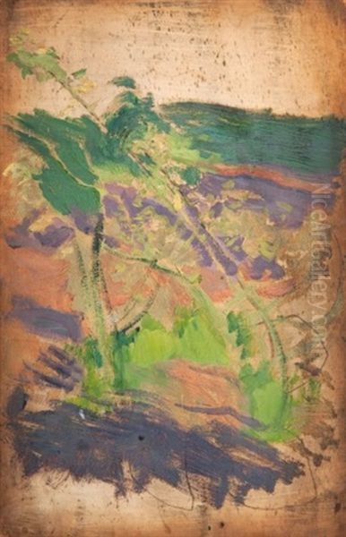 Kwitnacego Krzewu (sketch) Oil Painting by Josef Mehoffer