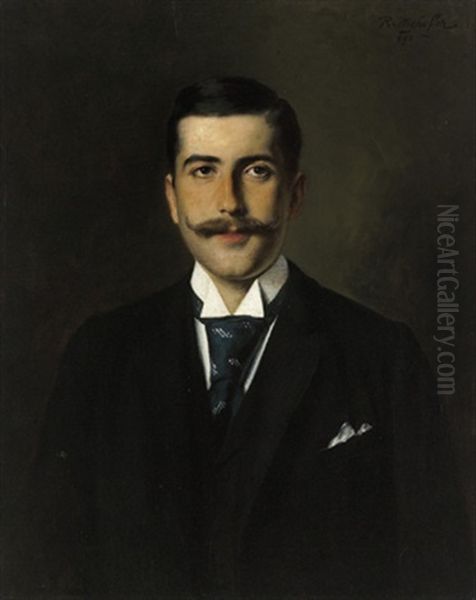 Herrenportrait Oil Painting by Rudolf von Mehoffer