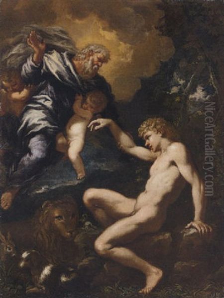 The Creation Of Adam Oil Painting by Lieven Mehus