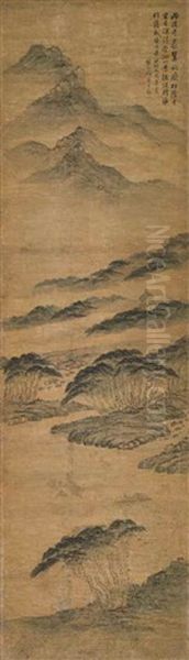 Landscape After Yuan Master Oil Painting by  Mei Qing