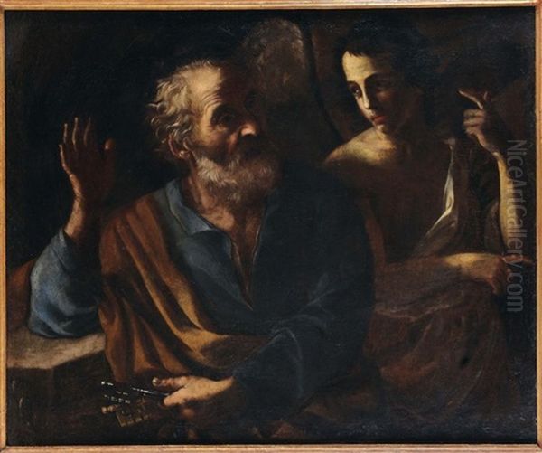 Apparizione Dell'angelo A S.pietro In Carcere Oil Painting by Bernardino Mei