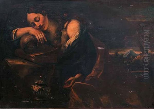 Maddalena Penitente In Un Paesaggio Oil Painting by Bernardino Mei