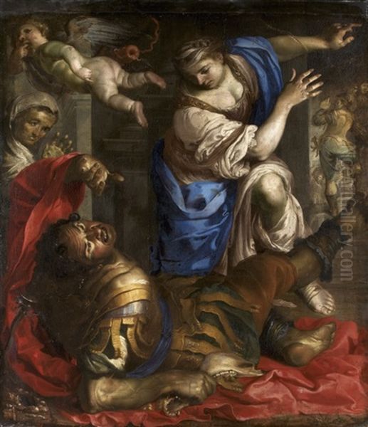 Samson Et Dalila Oil Painting by Bernardino Mei