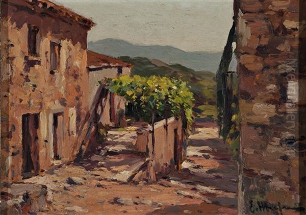 Calle De La Vajol Oil Painting by Eliseo Meifren y Roig