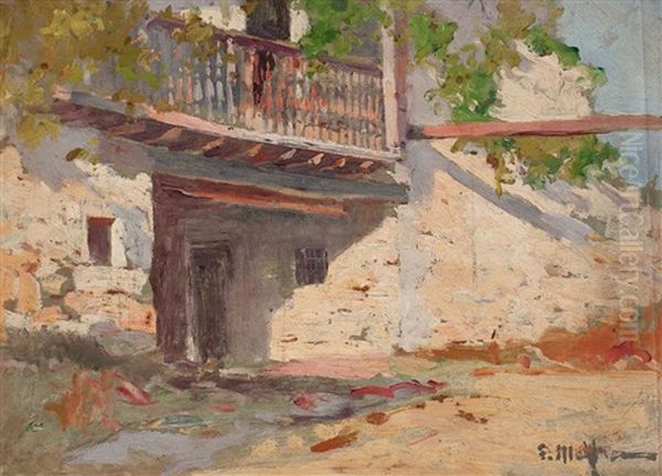 El Porche. Santillana Oil Painting by Eliseo Meifren y Roig