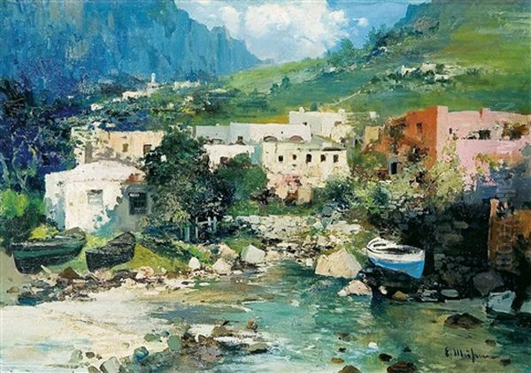 Paisaje De Valldemossa, Mallorca Oil Painting by Eliseo Meifren y Roig