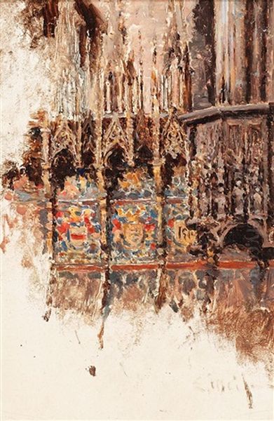 Coro De La Catedral De Barcelona Oil Painting by Eliseo Meifren y Roig