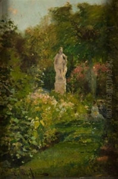 Pareja En El Jardin Oil Painting by Eliseo Meifren y Roig