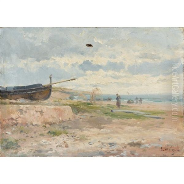 Bord De Mer Oil Painting by Eliseo Meifren y Roig